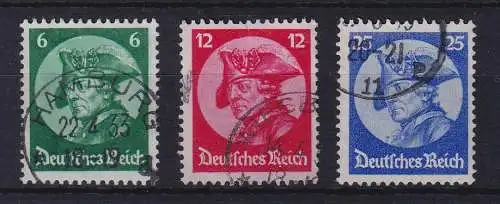 Dt. Reich 1933 Friedrich der Große Mi.-Nr. 479-481 mit kleinen Einkreis-O