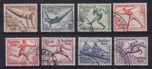 Dt. Reich 1936 Olympische Sommerspiele Berlin Mi.-Nr. 609-616 gestempelt