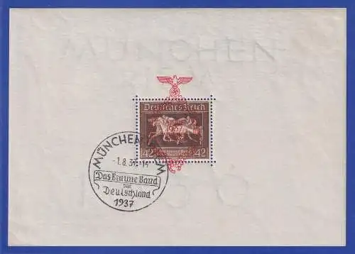 Dt. Reich 1937 Das Braune Band  Mi.-Nr. Block 10 mit So.-O MÜNCHEN-RIEM