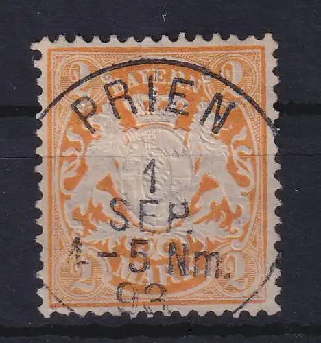 Bayern 1890 Wappen 2 Mark Mi.-Nr. 64x ideal zentrisch  O PRIEN  1.SEP 93