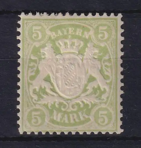 Bayern 1900 Wappen 5 Mark Mi.-Nr. 70x ungebraucht *