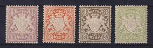 Bayern 1911 Wappen Markwerte Mi.-Nr. 71-74 ungebraucht *