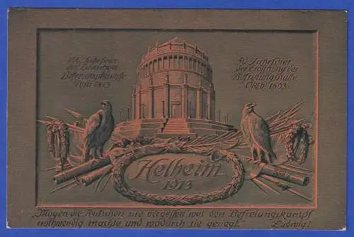 Bayern 1913 Privat-GA Fürstentreffen Befreiungshalle Kelhheim ungebraucht