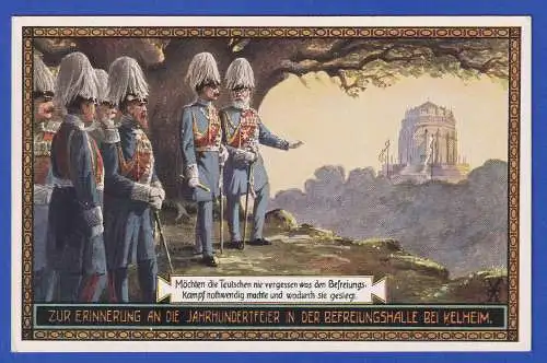 Bayern 1913 Privat-GA Jahrhundertfeier Befreiungshalle Kelhheim ungebraucht