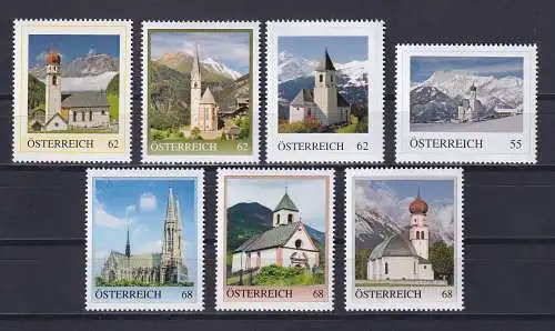 Österreich Meine Marke, Lot 7 Werte zum Thema Kirchen