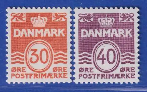 Dänemark 1981 Mi.-Nr.744-745  Freimarken: Wellenlinien **/MNH