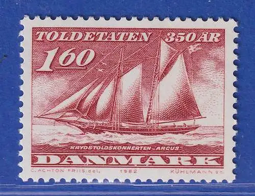 Dänemark 1982 Mi.-Nr.748  350 Jahre Zollverwaltung, Schoner  **/MNH