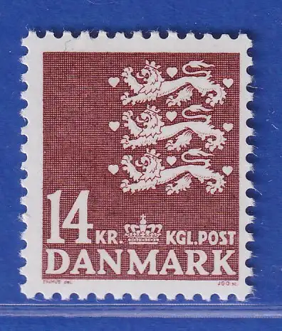 Dänemark 1982 Mi.-Nr.756  Freimarke Kleines Reichswappen 14Kr. **/MNH