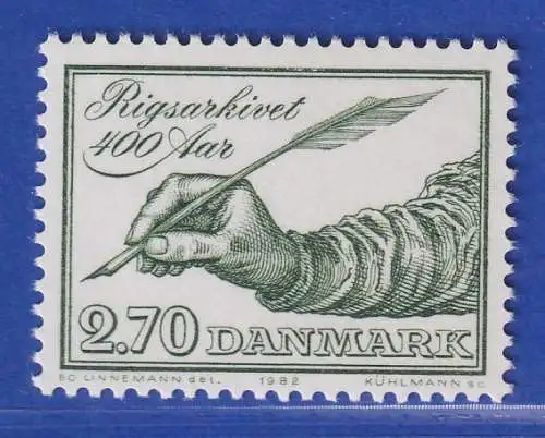 Dänemark 1982 Mi.-Nr.758  400 Jahre Staatsarchiv  **/MNH