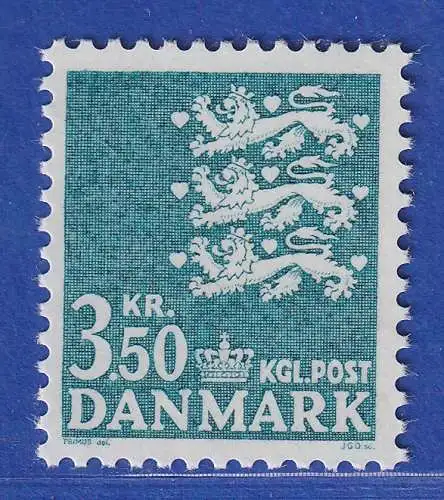 Dänemark 1982 Mi.-Nr.762  Freimarke Kleines Reichswappen 3,50 Kr. **/MNH