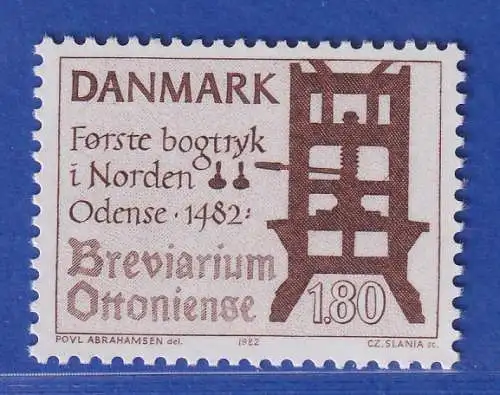 Dänemark 1982 Mi.-Nr.763  500 Jahre Buchdruck in Dänemark. **/MNH