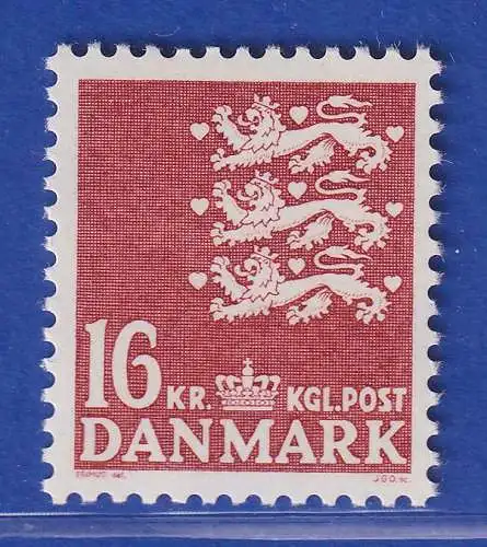 Dänemark 1983 Mi.-Nr.780  Freimarke Kleines Reichswappen 16Kr. **/MNH