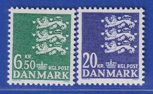 Dänemark 1986 Mi.-Nr. 853-854  Freimarken Kleines Reichswappen **/MNH