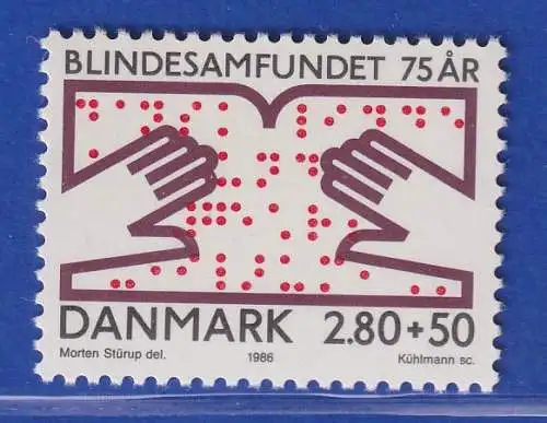 Dänemark 1986 Mi.-Nr. 858  75 Jahre Dänischer Blindenbund  **/MNH