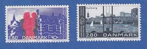 Dänemark 1986 Mi.-Nr. 868-869  NORDEN: Partnerstädte in Skandinavien  **/MNH