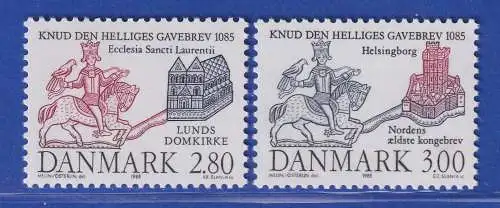 Dänemark 1985 Mi.-Nr.840-841 900.J. der Schenkung durch König Knut.  **/MNH