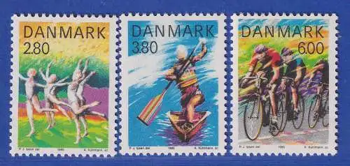 Dänemark 1985 Mi.-Nr. 842-844 Sport Gymnastik, Kajak, Radfahren  **/MNH