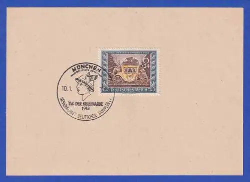 Deutsches Reich 1943 Mi.-Nr. 828 Tag der Briefmarke auf Karte mit Ersttags-So.-O