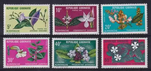 Gabun 1972 Flora Blumen Orchideen Mi.-Nr. 464-469 postfrisch **