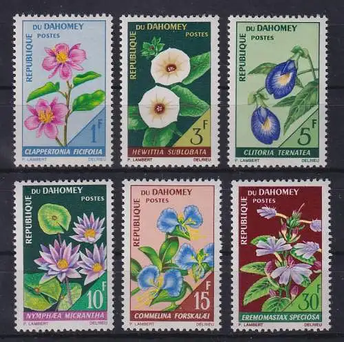 Dahomey 1967 Flora Blumen Blüten Mi.-Nr. 298-303 postfrisch **