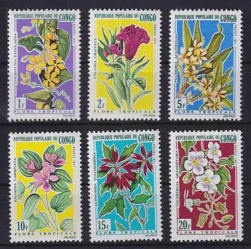 Kongo (Volksrepublik) 1971 Flora Blumen Blüten Mi.-Nr. 272-277 postfrisch **