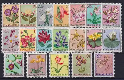 Ruanda 1953 Flora Blumen Blüten Mi.-Nr. 133-151 postfrisch **