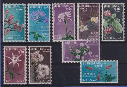 Somalia 1955 Flora Blumen Blüten Mi.-Nr. 297-305 postfrisch **