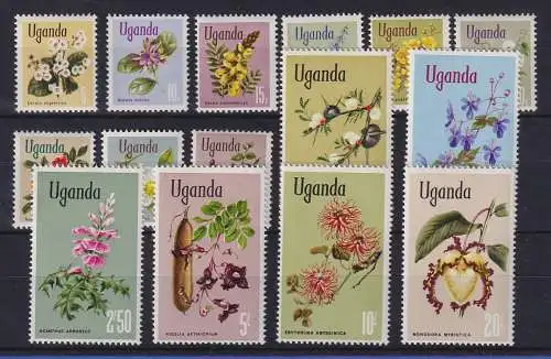 Uganda 1969 Flora Blumen Blüten Mi.-Nr. 105-119 postfrisch **