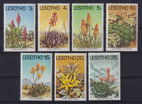 Lesotho 1977 Flora Blumen Blüten Mi.-Nr. 221-227 postfrisch **