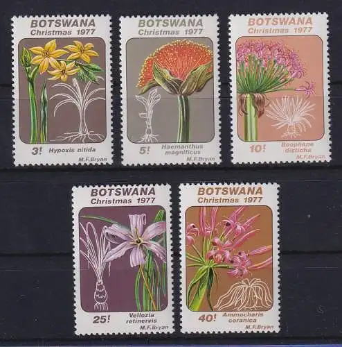 Botswana 1977 Weihnachten Blumen Blüten Mi.-Nr. 193-197 postfrisch **