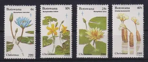 Botswana 1981 Weihnachten Wasserpflanzen Mi.-Nr. 287-290 postfrisch **