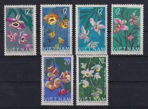 Vietnam 1966 Flora Blumen Orchideen Mi.-Nr. 425-430 postfrisch **