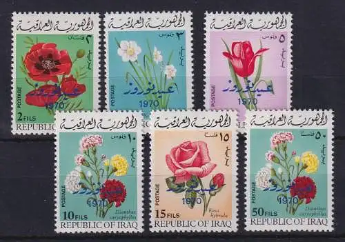 Irak 1970 Flora Blumen Blüten Mi.-Nr. 589-594 postfrisch **