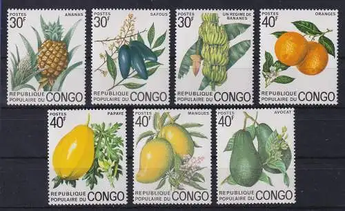 Kongo (Volksrepublik) 1974 Flora Früchte Mi.-Nr. 426-432 postfrisch **