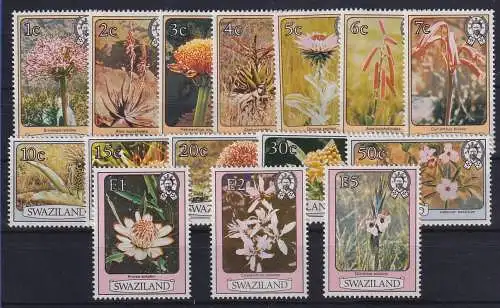 Swasiland 1980 Flora Blumen Blüten Mi.-Nr. 339-353 IA postfrisch **