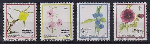 Botswana 1986 Weihnachten Blumen Blüten Mi.-Nr. 388-391 postfrisch **