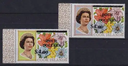 Cook Islands 1970 Queen Elisabeth II. und Blumen Mi.-Nr. 254-255x postfrisch **