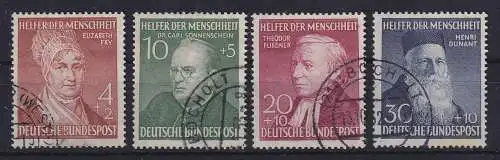 Bund 1952 Helfer der Menschheit Mi.-Nr. 156-159 meist O BOCHOLT