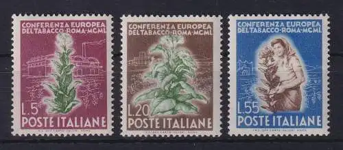 Italien 1950 Tabak-Konferenz Mi.-Nr. 802-804 postfrisch **