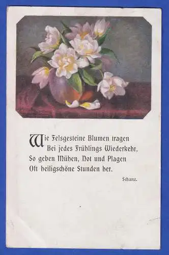 Dt. Reich 1916 Feldpost-Karte nach Nürnberg Bildkarte Gedicht O POMMELSBRUNN