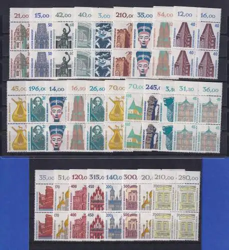 Bundesrepublik Sehenswürdigkeiten DM-Währung Lot 27 Oberrand-Viererblocks **