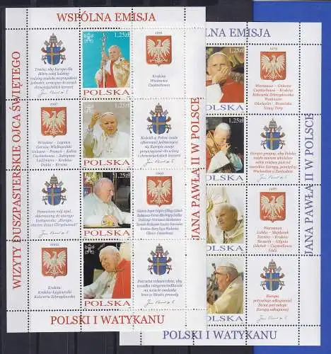 Polen / Polska 2004 Papst Johannes Paul II. Mi.-Nr. 4109-16  2 KLB postfrisch **