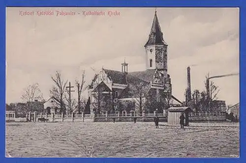 Feldpost-Karte 1. WK 1915 AK Kirche in Pabjanice O PABIANICE nach München