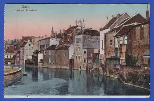 Feldpost-Karte 1. WK 1915 AK Gent mit O TOURNAI u. Feldpostbrief-O nach Köln