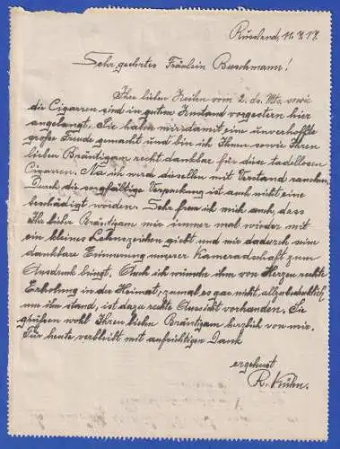 Feldpost-Brief 1. Weltkrieg 1917 mit Feldpost-O und ärztl. Dienst-O nach Werdau