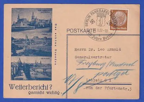 Dt. Reich 1937 Werbepostkarte So.-O BERLIN FAHRBARES POSTAMT 700 Jahre Berlin