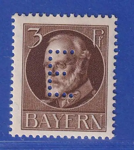 Bayern 1915 Dienstmarke mit eingelochtem E  Mi.-Nr. 12 ** gpr. HELBIG BPP