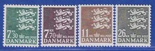 Dänemark 1989 Mi.-Nr. 939-942  Freimarken: Kleines Reichswappen **/MNH