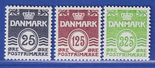 Dänemark 1990 Mi.-Nr. 963-965  Freimarken: Wellenlinien ohne Herzchen **/MNH