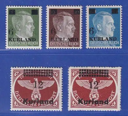 Dt. Besetzung 2.Weltkrieg Kurland  Mi.-Nr. 1-4 A/B  Satz 5 Werte kpl.  **